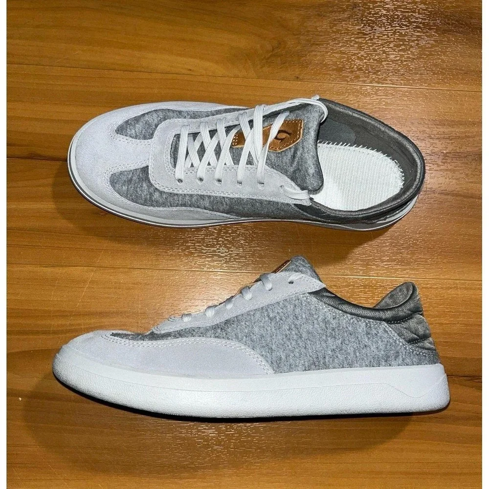 Mens OluKai Pūliki Lace Up Casual Gray Lowcut Shoes